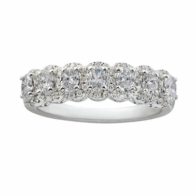 Women's Anniversary Ring -Lab Grown Diamonds-10k White Gold. Color: white | Doucet Latendresse
