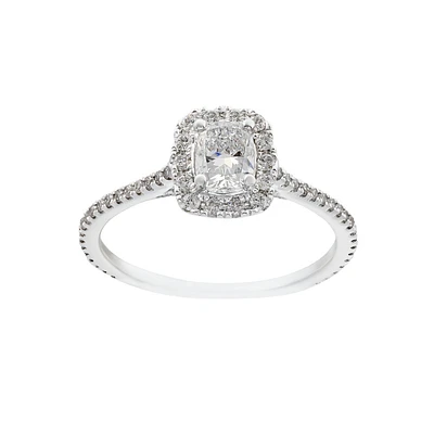 Women's Engagement Ring -Lab Grown Diamonds-14k White Gold TW=1.00CT. Color: white | Doucet Latendresse