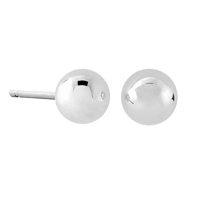 5mm bead stud earrings - 10K white Gold. Color: white | Doucet Latendresse