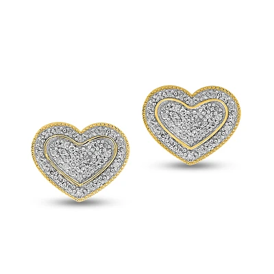 Women's Stud Earrings - 25 Points in 10k Gold. Color: yellow | Doucet Latendresse