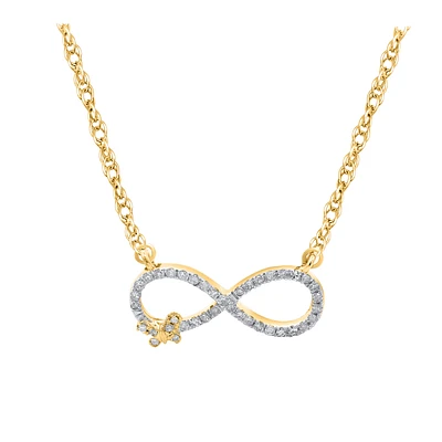 Infini pendant necklace with 18” chain for women in 10k gold&diamonds 20points. Color: yellow | Doucet Latendresse