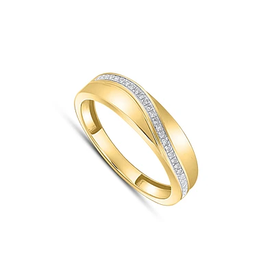 Ladies' ring in 10k gold & diamonds- 8points. Color: yellow | Doucet Latendresse