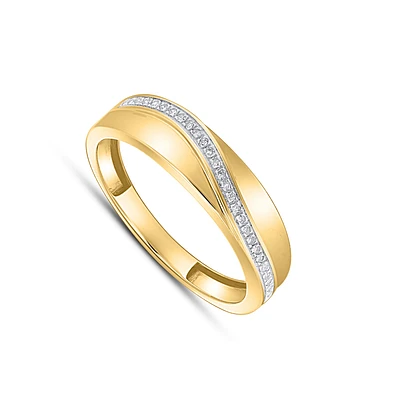 A  ring Men  in 10k gold & diamonds- 11 points. Color: yellow | Doucet Latendresse