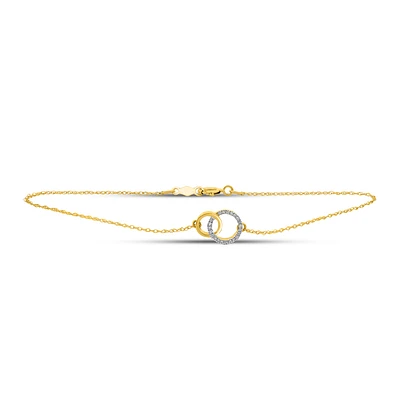 10k gold & diamonds chain bracelet -Circle of Life- for women with 4 total points10k gold & diamonds chain bracelet -Circle of Life- for women with 4 total points. Color: yellow | Doucet Latendresse