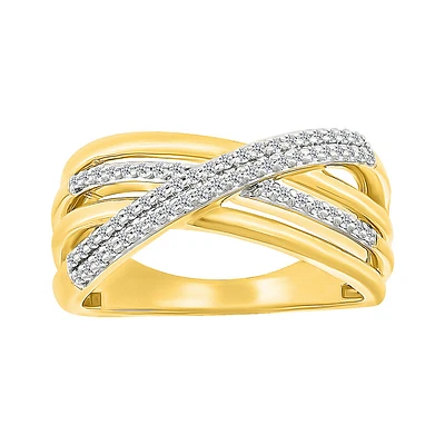 Women's Cocktail Ring in 10k gold&diamonds. Color: yellow | Doucet Latendresse