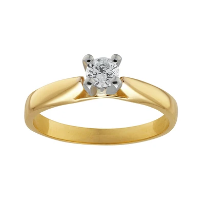 A 10k diamond ring for women. Color: yellow | Doucet Latendresse