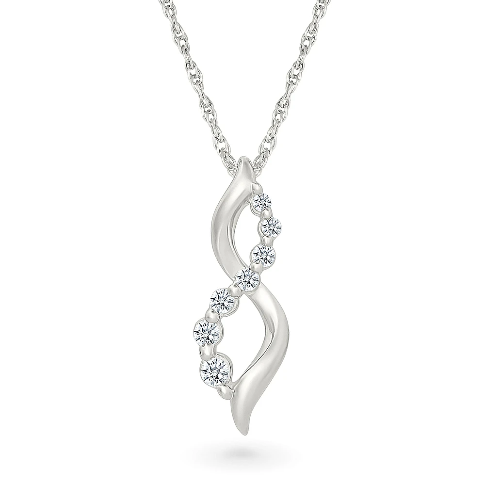 Collier pendentif infini pour femme en Argent.925 & Diamants total 0.100carat. Color: blanc | Doucet Latendresse