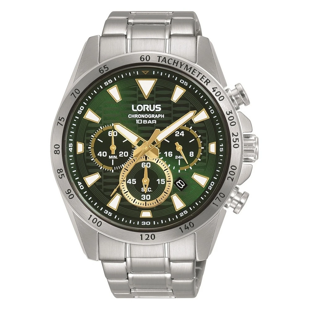 Montre Lorus pour homme acier, cadran vert noir | Doucet Latendresse