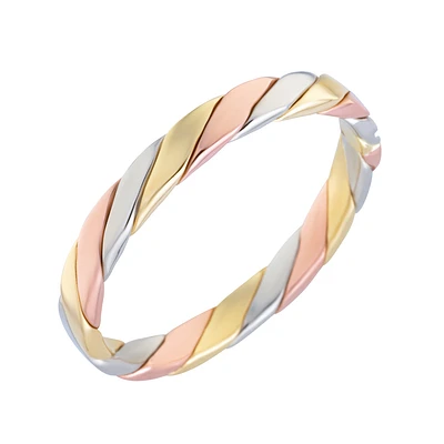 10K 3 Tone Gold Men's Band | Doucet Latendresse