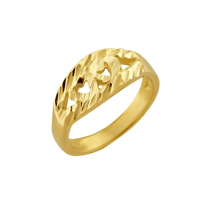 10K Gold Heart Ring for Children. Color: yellow | Doucet Latendresse
