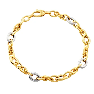10K 2 Tone Gold Bracelet 7.5