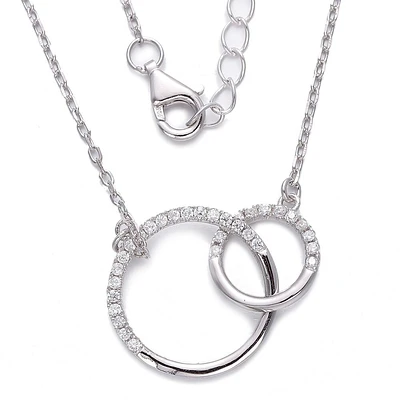 Collier pendentif en argent sterling avec zircon cubiques - Charme en forme de cerlcle de vie. Color: argent | Doucet Latendresse
