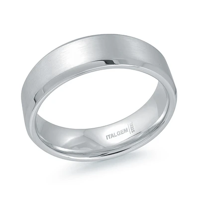 Men's Polished Stainless Steel Band – 6.5mm. Color: white | Doucet Latendresse