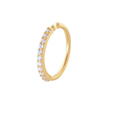 14K Gold Nose Ring with Cubic Zirconia. Color: yellow | Doucet Latendresse