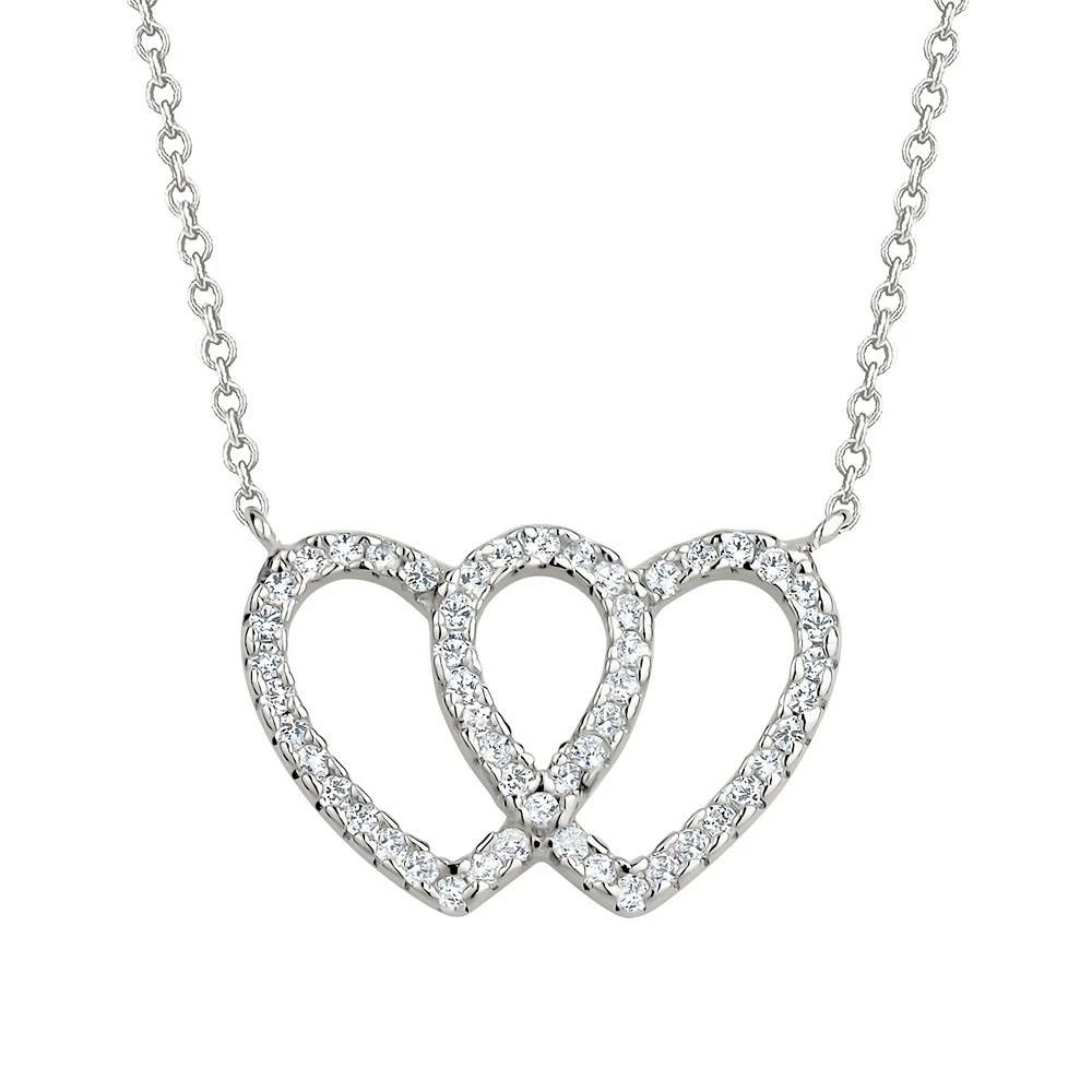 Collier pendentif en argent sterling avec zircon cubique - Charme inseparable. Color: argent | Doucet Latendresse