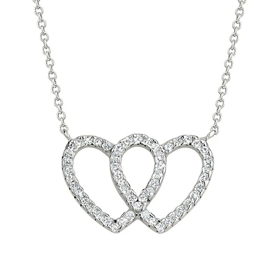 Collier pendentif en argent sterling avec zircon cubique - Charme inseparable. Color: argent | Doucet Latendresse