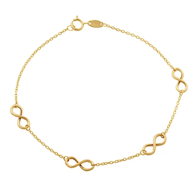 10K Gold Infinity Link Bracelet. Color: yellow | Doucet Latendresse