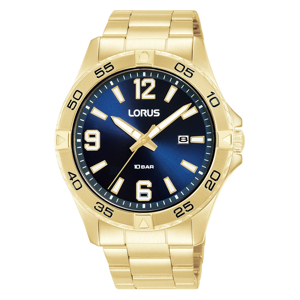 Montre Lorus homme acier jaune cadranbleu | Doucet Latendresse
