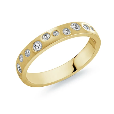 Gold Tone Stainless Steel Ring with Cubic Zirconia Accents. Color: yellow | Doucet Latendresse