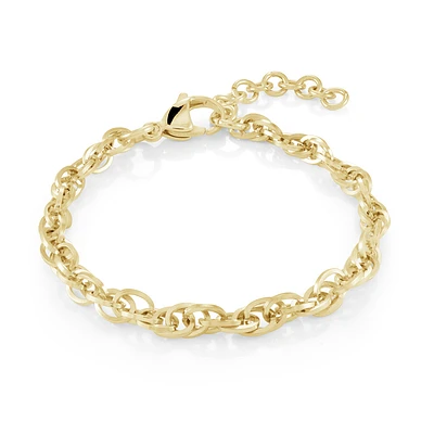 Gold Tone Stainless Steel Rolo Chain Bracelet – 6.25