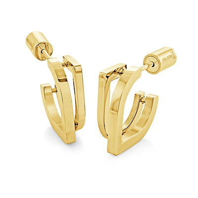 Boucles d’Oreilles Géométriques en Acier Inoxydable Doré. Color: jaune | Doucet Latendresse