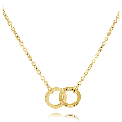 Gold Tone Stainless Steel Interlocking Circle Necklace – 18