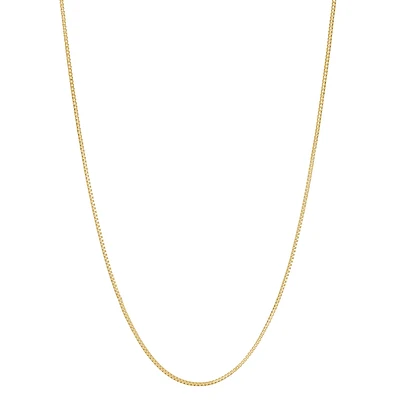 Gold Tone Stainless Steel Box Chain Necklace – 1mm, 18