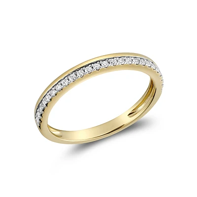 14K Yellow Gold Semi-Eternity Diamond Anniversary Ring. Color: yellow | Doucet Latendresse