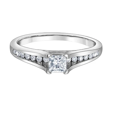 Bague de fiançailles pour Femme en or blanc 10k& diamant. Color: blanc | Doucet Latendresse