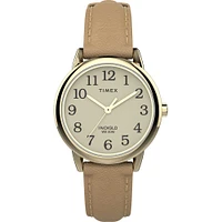 Timex Gold Tone Watch with Beige Leather Strap – 30mm Cream Dial | Doucet Latendresse