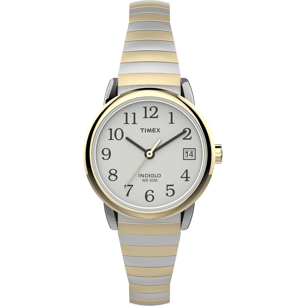 Montre Timex Easy Reader – 25mm, Cadran Blanc, Bracelet Extensible 2 Tons | Doucet Latendresse