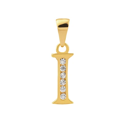 14K Gold Cubic Zirconia Initial 
