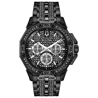 Bulova – 44mm Black Ion-Plated Stainless Steel Chronograph Watch with Black Crystal Dial | Doucet Latendresse