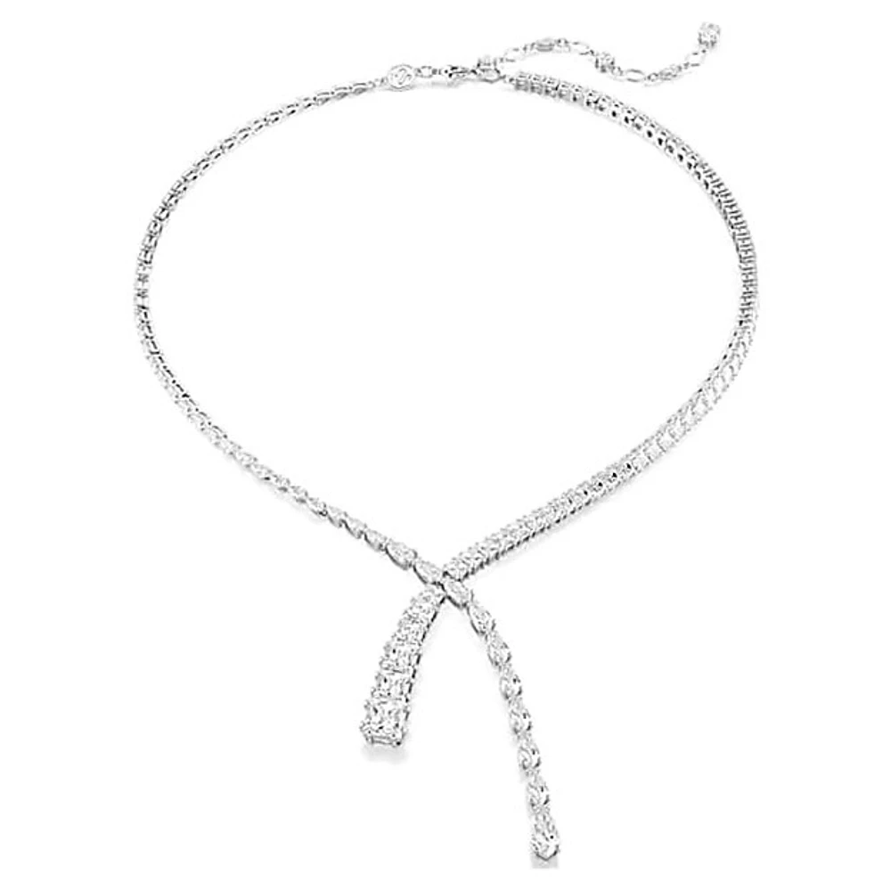 Collier Swarovski Matrix en Y – Rhodié avec zirconias Swarovski (38 – 45 cm). Color: blanc | Doucet Latendresse