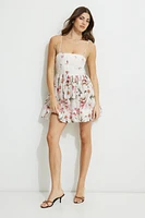 Bow Strap Flared Mini Dress
