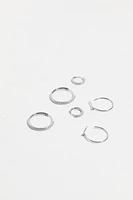 Ensemble de 3 paires d’anneaux d’oreilles ornés de pierres