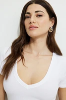Ribbed V Neck T Shirt