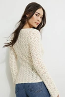 Cardigan crocheté à col en V