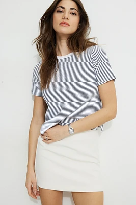 T-shirt quotidien rayé en coton épais
