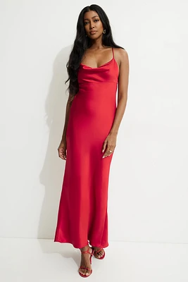 Robe nuisette maxi en satin