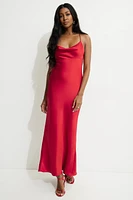 Robe nuisette maxi en satin