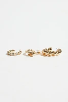 Ensemble de 3 paires d’anneaux d’oreilles noués