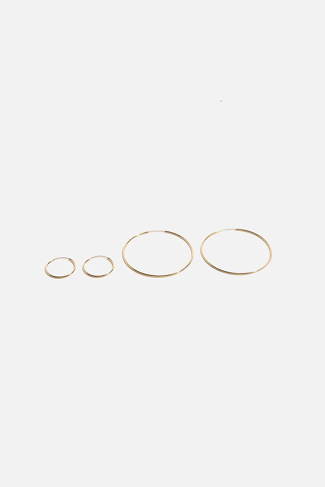 2-Pack Thin Hoop Earrings