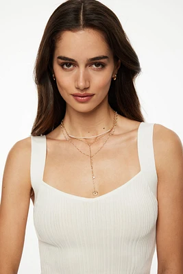 Collier superposé en Y avec miniperles