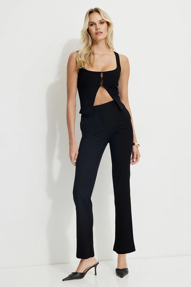 Pantalon évasé à couture avant