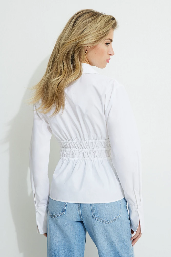 Chemise en popeline froncée