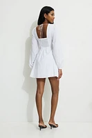 Flared Lace Trim Mini Dress