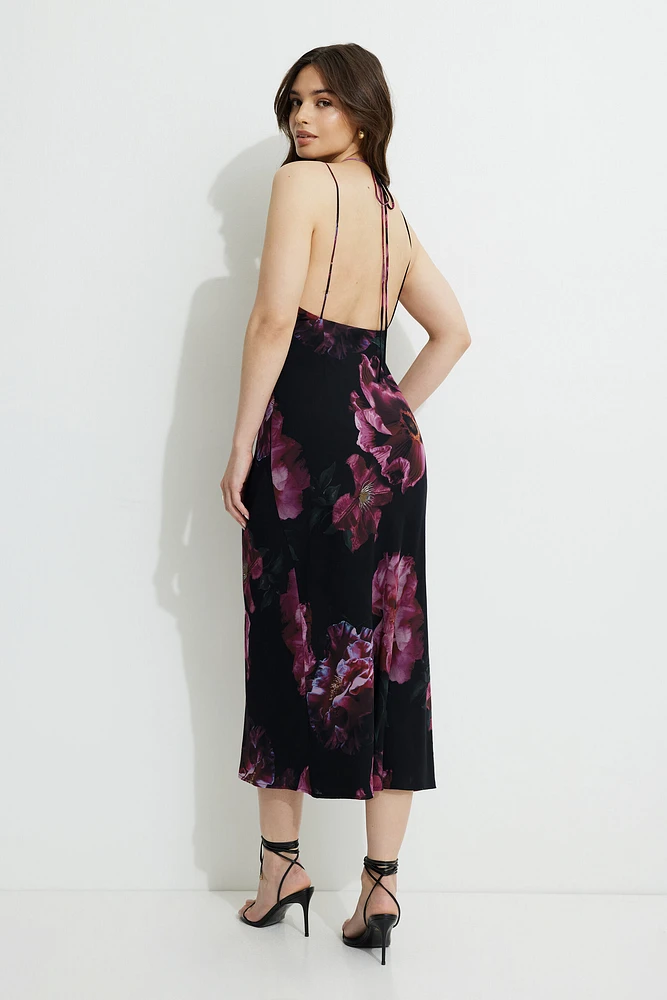 Back Tie Maxi Slip Dress
