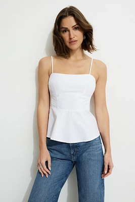 Camisole à basque en popeline