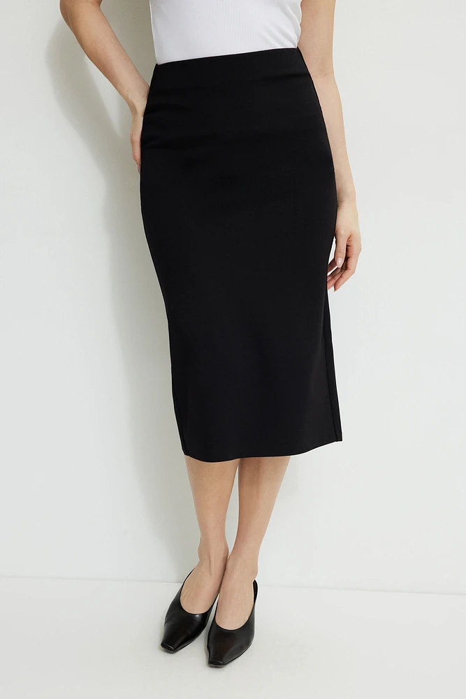 Jupe midi en tricot point de Rome